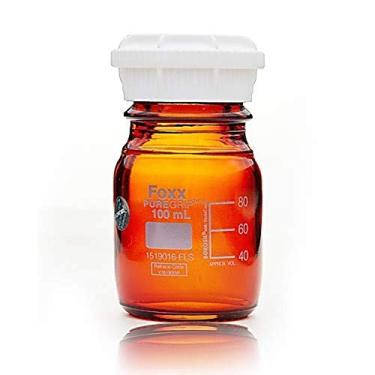 Imagem de Foxx Life Sciences Frasco de reagente de vidro borossilicato 3.3 PUREGRIP 1519030-FLS com tampa de rosca GL45 e anel de despejo, graduado, âmbar, capacidade de 2 L (pacote com 10)