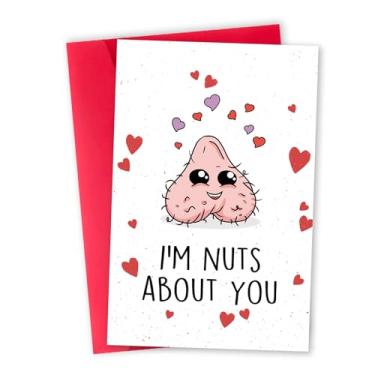 Imagem de Lindo cartão de dia dos namorados para ele ela, presente engraçado de dia dos namorados para namorado, namorada, cartão de aniversário de casamento romântico para esposa marido, cartão I'm Nuts About