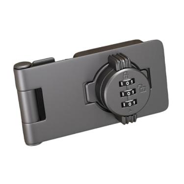 Imagem de WeiLaiKeQi Fechadura de combinação de armário com parafuso, caixa de armário, senha, fecho rotativo, fechadura de armário sem chave, para portão, caixa de, Cinza