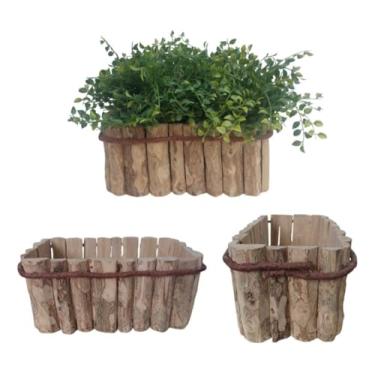 Imagem de Floreira Jardineira Cachepot Rustico Madeira De Cafe
