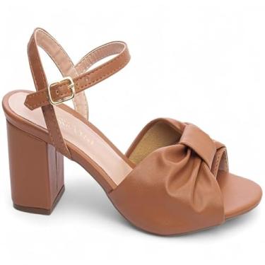 Imagem de Sandália Bico Redondo Salto Baixo 6 (Caramelo, BR, Adulto, Numérico, 37)