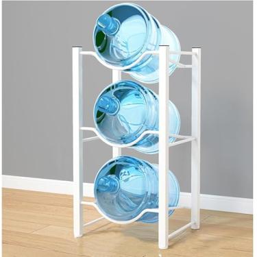 Imagem de Suporte de jarro de água de 5 galões, suporte de armazenamento de garrafa de água, organizador empilhável para armário de água, suporte de garrafa de refrigerador de água resistente, prateleira de
