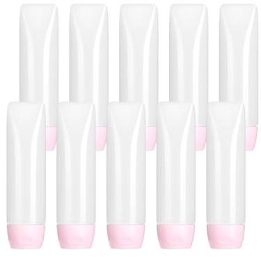 Imagem de Pacote com 10 frascos de viagem de 28,3 g, tubos vazios de pasta de dente aprovados pela Tsa, mini frasco de plástico recarregável para líquidos, produtos de higiene pessoal, loção para cuidados com a