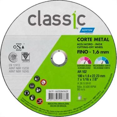 Imagem de Disco Nort.Inox 7'' X 1,6 X7/8 Ar102 - NORTON