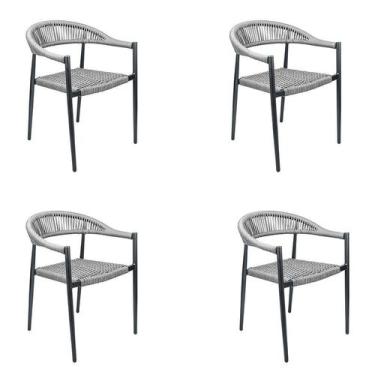 Imagem de Kit 4 Cadeiras Trancoso Base Grafite Chumbo - Rivatti