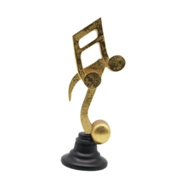 Imagem de WeiLaiKeQi Nota musical escultura estatueta musical decoração de mesa resina musical nota estátua ornamento desktop para armário mesa quarto, L