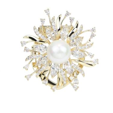 Imagem de Mulheres Cristal Laço Flor Cachecol Fivela Xale Suporte Anel Lenços Cardigan Círculo Aberto Clipes Multifuncional Broche Joias, Cristal Metal Cristal Metal, Zircônia cúbica