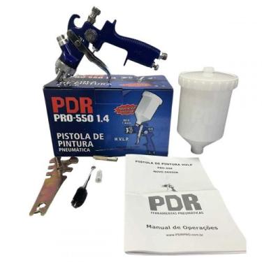 Imagem de Pdr - pistola gravidade pdr pro-550 hvlp 1,4mm - 600ml