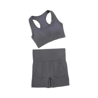 Imagem de Conjunto de Yoga Sem Costura Feminino - Roupas de Ginástica e Fitness,