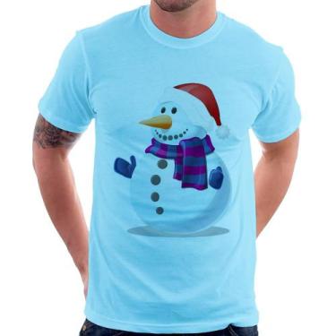 Imagem de Camiseta Boneco de neve - Foca na Moda, Azul bebê, GG