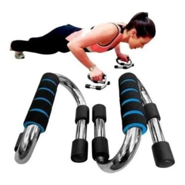 Imagem de Apoio Para Flexão Barra De Chão Ergonômica Exercício Fitness - Mbfit