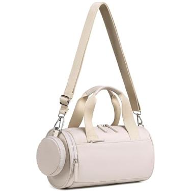 Imagem de Mini bolsa de ginástica para mulheres e meninas, linda bolsa de 30 cm com bolsos multifuncionais, bolsas esportivas de dança, fitness, ioga, Bege-cinza, Esportivo