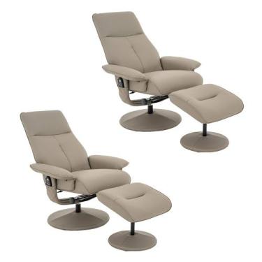 Imagem de Kit 2 Poltronas do Papai Elétrica Giratória Reclinável com Apoio de Pé