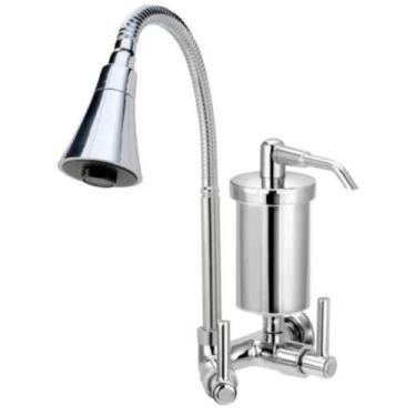 Imagem de Torneira Filtro Gourmet Flexível Cozinha Parede Preto/cromo - Um Novo 