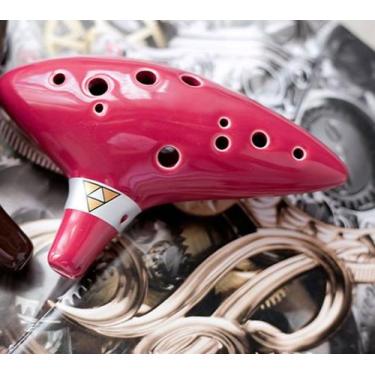 Imagem de Ocarina Cerâmica Wokex - Flauta Alto C 12 Furos com Livro de Música