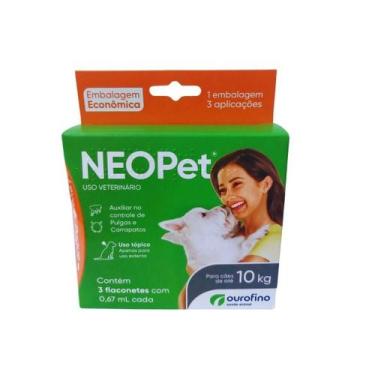 Imagem de Antipulgas e carrapatos Neopet Para Cães 10kg Kit 3 Pipetas 0,67ml Our