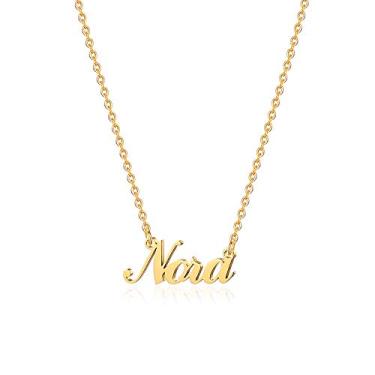 Imagem de Hidepoo Colar com nome personalizado – Colar com pingente de nome de aço inoxidável, corrente delicada com nome de letra, joias personalizadas, presentes para mulheres, Metal