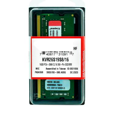 Imagem de Memória 16GB DDR4 2666MHZ 1.2V Kingston Notebook KVR26S19S8/16