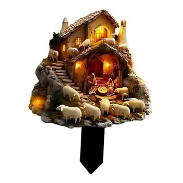 Imagem de IEUDNS Estaca de jardim com tema pastoral, presente acrílico, ornamento decorativo, 2d para vasos de plantas, enfeite de, terraços, pátio