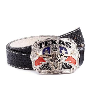 Imagem de Cinto Masculino Country Fivela Grande Texas Longhorn Metal - Pampas Co