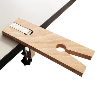 Imagem de Grampo de pino de bancada para fabricação de joias Fixação de bancada de fenda em V Grampo de pino de bancada de madeira, torno de madeira para joalheiros