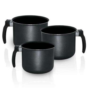 Imagem de Conjunto canecão leiteira fervedor antiaderente 3 peças alumínios port