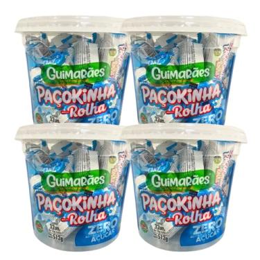 Imagem de Paçoquinha Rolha Zero Açúcar Pote 32un Guimarães 4 Potes