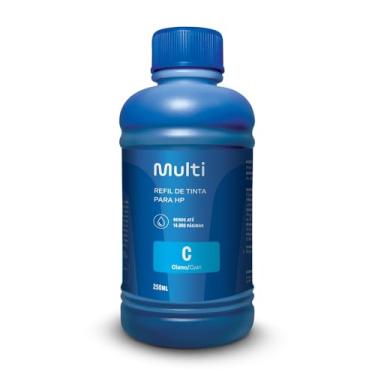 Imagem de Refil de Tinta para Cartucho Impressoras HP com 250ml Ciano Multilaser - RF010