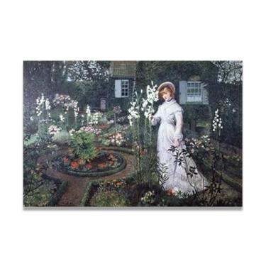 Imagem de Impressão em tela The Rector's Garden John Atkinson Grimshaw Victorian Era - Arte de parede com movimento estético, decoração de casa 30 x 45 cm