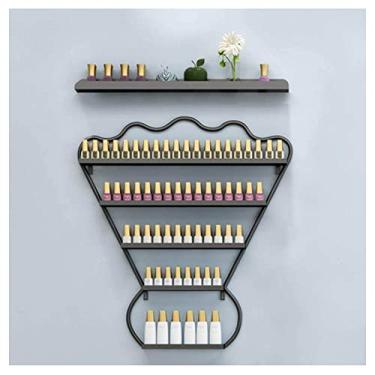 Imagem de Prateleira flutuante prateleiras flutuantes salão de unhas prateleira de exibição de esmalte - prateleiras de esmalte montadas na parede - óleos essenciais batom perfume prateleira de salão de beleza
