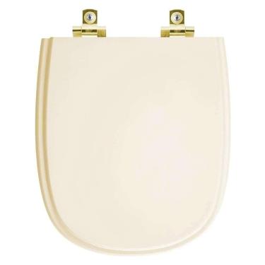 Imagem de Assento Sanitário Soft Close Sabatini Areia Para Vaso Icasa Com Ferragem Dourada