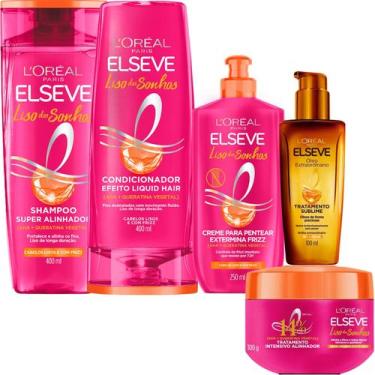 Imagem de Kit Novo Liso Sonhos Mascara AHA Óleo Extraordináro Elseve - Loreal Pa