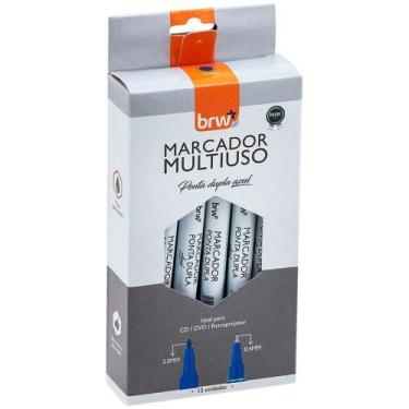 Imagem de Caneta Permanente Ponta Dupla 2,0 MM/0,4 MM para CD, DVD e Retroprojet