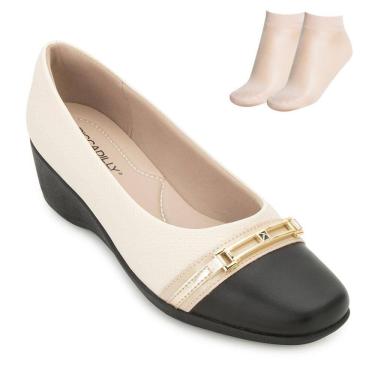 Imagem de Sapato Anabela Piccadilly PD25-14322 e Meia