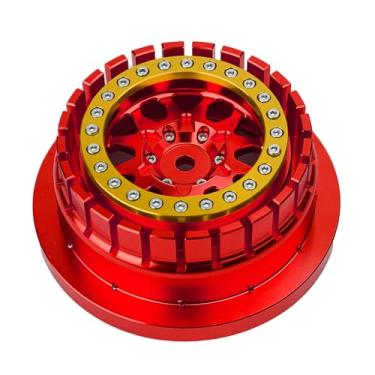 Imagem de BeaxTurbo Racing Upgrade Parts RC CNC Aluminum Beadlock Wheel V2 Proline Hyrax Tire for Traxxas UDR 1/7 RED 1pcs (red/Gold)