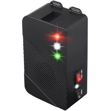 Imagem de Glaobule Repelente ultrassônico de roedores, operado por bateria, repelente de mouse ultrassônico sob o capô, repelente de pragas e ratos com luzes estroboscópicas para uso interno de motor de carro