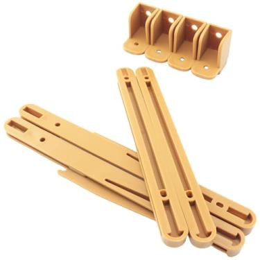 Imagem de TAODAN 1 conjunto de 4 peças elevador de trilho de cama de madeira trilho de cama de plástico furo de encaixe fixo 0,5 cm clipes de trilho antiderrapante superior e inferior 0,5 cm