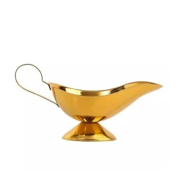 Imagem de Molheira Balde de molho de bife em aço inoxidável, prato de sabor, batatas fritas ocidentais, prato de salsa, copo de molho de pimenta, copos de molho engrossados ​​para barco de molho Jarra de Molhei