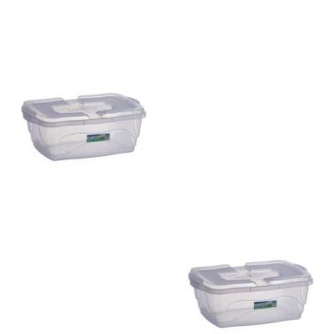 Imagem de 2 Caixotes 10l Empilháveis Com Trava Para Mais Praticidade - ANA DECOR