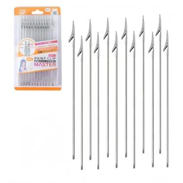 Imagem de Grampo de crocodilo em bastão modelos de clipes de crocodilo grampos de crocodilo bastão faça você mesmo cartão foto memorando clipe porta-cartões ferramenta de modelagem espeto de bambu acessórios