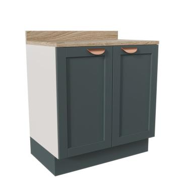 Imagem de Balcão 2 Portas 80Cm Arizona Branco/Azul