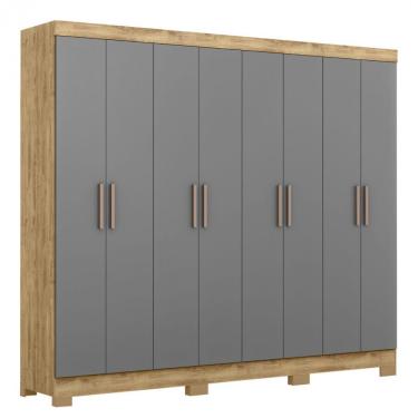 Imagem de Guarda Roupa Casal Paris Com Pés 8 Portas Mdp Cappuccino Onix Maxel Cappuccino/onix