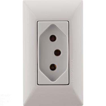 Imagem de Conjunto Para Móvel 1 Tomada 2p+t 10 A Tramontina Aria Branca Tramontina