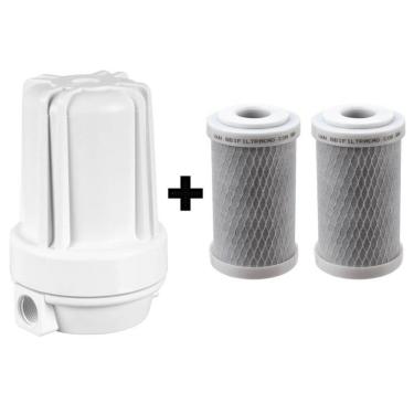 Imagem de Filtro Branco Carvão Ativado Pou Bbi F125 + 2 Refis