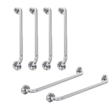 Imagem de Alça Barra De Apoio Inox Kit 6 Unidades 70cm E 80cm Gestante Idoso Deficiente Acessibilidade