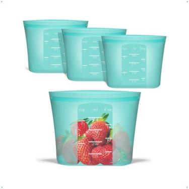 Imagem de Sacos de lanche reutilizáveis Annaklin Stand Up 100% silicone 500ml, p
