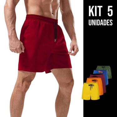 Imagem de Kit 5 Shorts Tactel Bermudas Academia Treino Corrida Masculina TRAININ