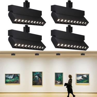 Imagem de LEONLITE Cabeças De Iluminação Trilho Led Reguláveis 24 W Tipo H, Cri90, Luminária Reposição Ajustável, Alumínio, 100-277 V, Superbrilhante, Sem Cintilação, Branco Frio 4000 K, Preto, Pacote Com 4