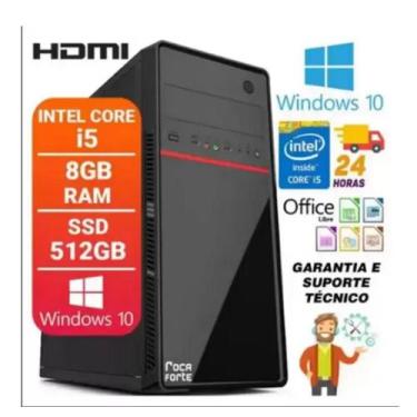Imagem de Computador Intel Core i5 8GB SSD 512GB Hdmi Windows 10 Desktop Pc Cpu