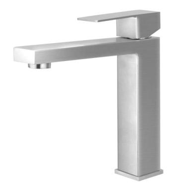 Imagem de Torneira Bancada Banheiro Quadrada Inox 304 Escovado 1/4v - Modelar